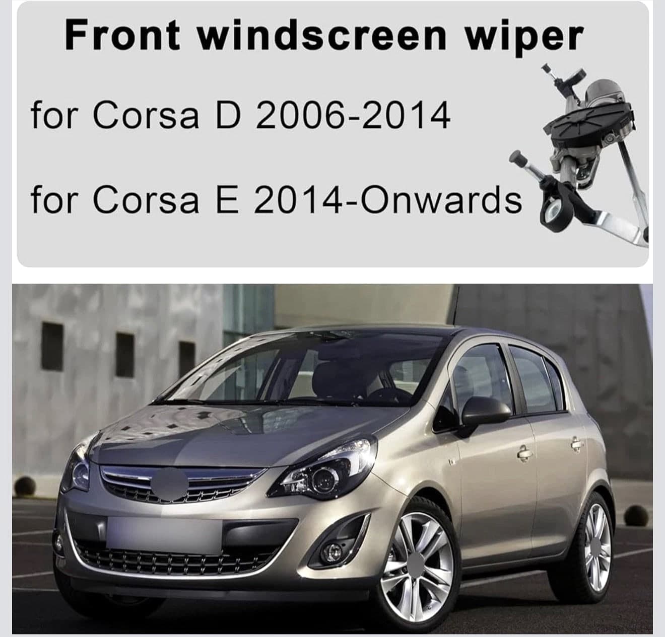 FRONT WINDSCREEN WIPER MOTOR & LINKAGE FOR VAUXHALL CORSA D & E 13182342